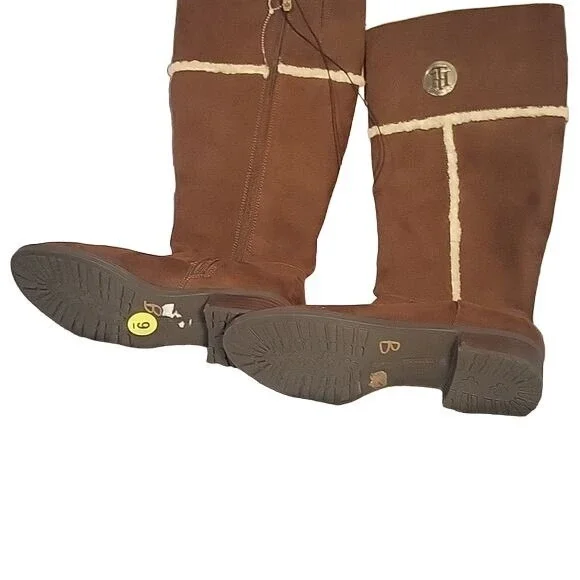 TOMMY HILFIGER Women's Suede Sherpa Lined Zippered NEW 9 Bohemian‎ Chic - Picture 3 of 6